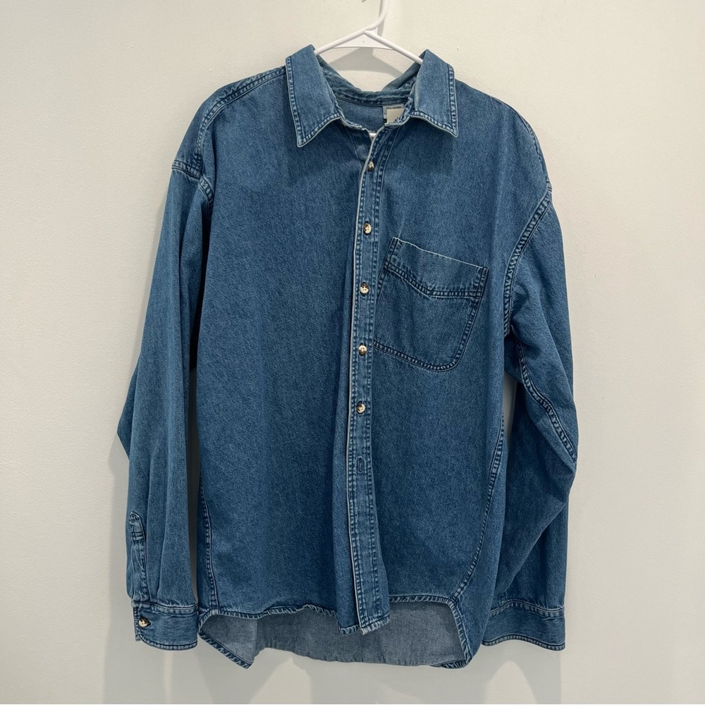 SUN BELT Vintage Blue Denim Long Sleeve Button down Shirt | Mens xl